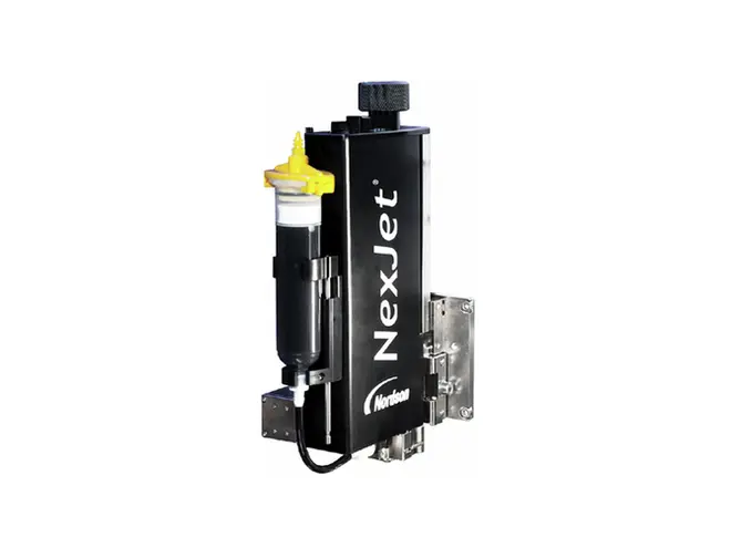 ASYMTEK NexJet NJ-8 jetdoseersysteem met ReadiSet-spuitcartridges.